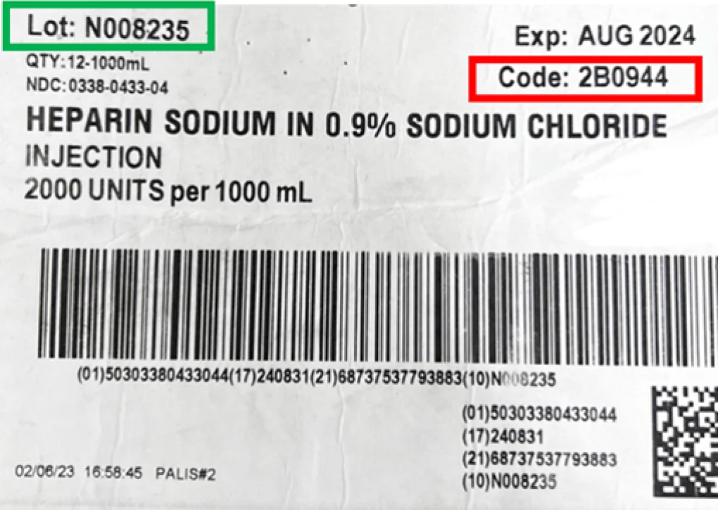 Baxter Heparin Sodium Chloride with recall information