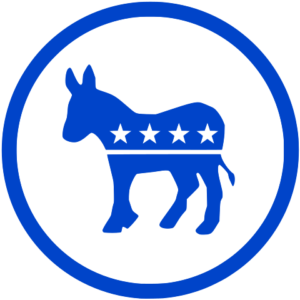 Donkey representing the democratic party logo