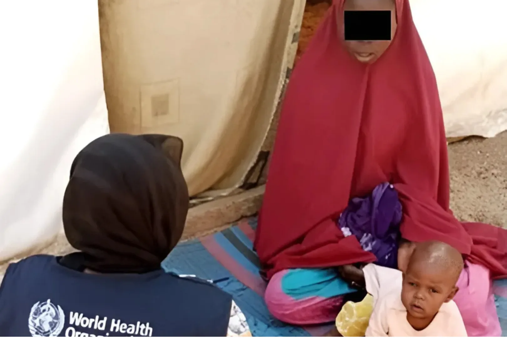 Fatima during a follow-up visit by WHO hard-to-reach medical team